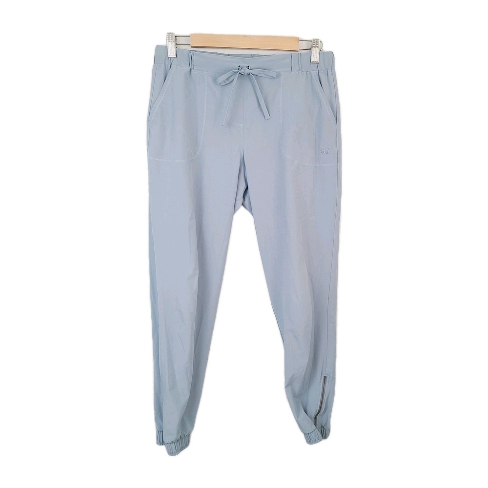 Albion Fit Jetsetter Ankle Zip Joggers Light Blue s Travel Athleisure Pants‎